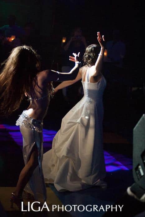 Carrara dances with beautiful bride Sasha at the Rosen Plaza Hotel, for Wish Upon a Wedding