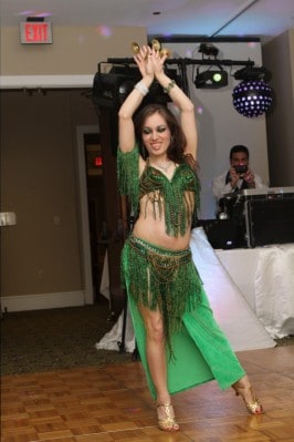 Carrara Nour performs Lebanese-style belly dance at a wedding near Orlando