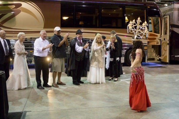 Carrara Nour, a Florida belly dancer, performs at a corporate event