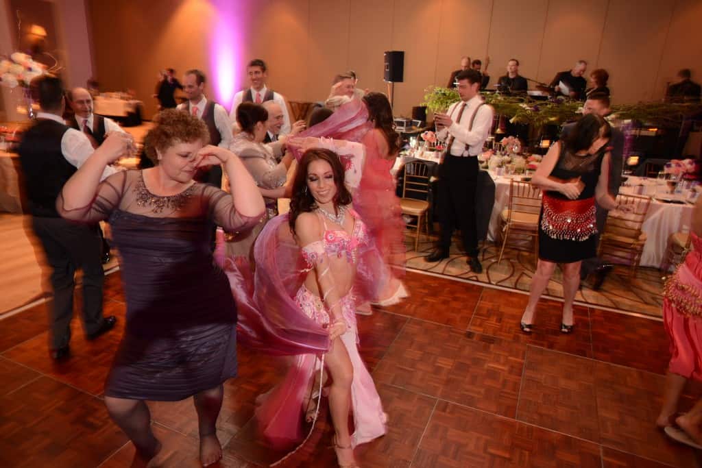 Belly Dancer Carrara Nour performs at a Turkish-American fusion wedding in Orlando, FL