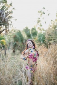 Holi photo shoot by Orlando belly dancer Carrara Nour, Ashley Jane Photography, Flower Girl Designs, and The Henna Studio