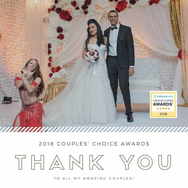Carrara Nour, belly dancer in Orlando, wins the 2018 WeddingWire Couples' Choice Award